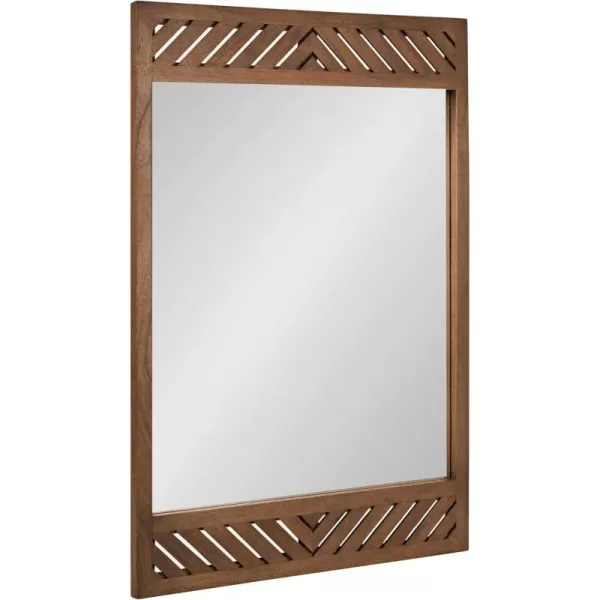 imageKate and Laurel Mezzeta Modern Wooden Chevron Rectangle Wall Mirror 24 x 36 Natural Wood Transitional Herringbone Wood Mirror for Use as Vanity Bathroom Mirror or Rectangular Bedroom Mirror Option
