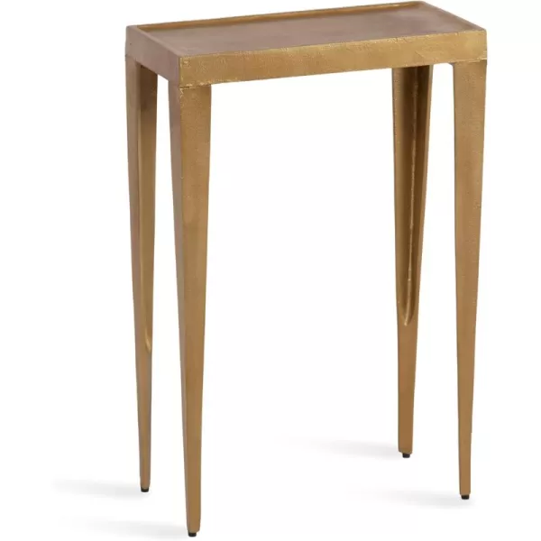 Kate and Laurel Rava Modern Cast Aluminum Metal Narrow Side Table 16 x 8 x 25 Gold Slim Bedroom Nightstand for Use as Bedside Table or Skinny Living Room End Table