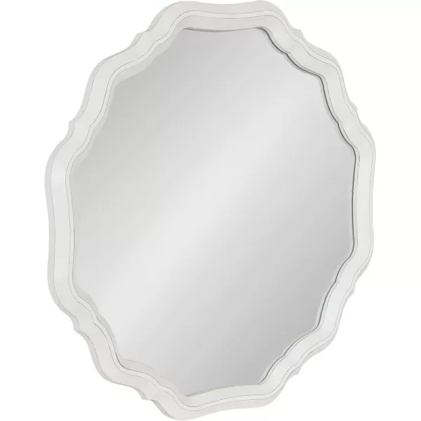 imageKate and Laurel Ripling Traditional Decorative Scalloped Wall Mirror for Vintage Home Dcor 26quot Diameter White