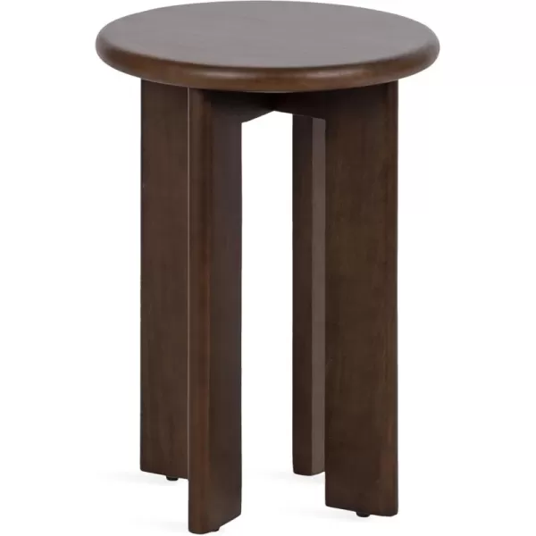Kate and Laurel Seebeck Modern Wooden Round Side Table 14 x 14 x 20 Black Transitional Wood End Table for Use as Bedroom Nightstand or Living Room Accent TableDark Brown