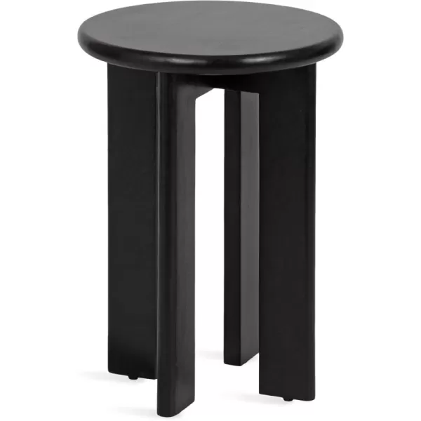 Kate and Laurel Seebeck Modern Wooden Round Side Table 14 x 14 x 20 Black Transitional Wood End Table for Use as Bedroom Nightstand or Living Room Accent TableBlack