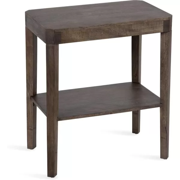 Kate and Laurel Talcott Modern Rectangle Wood Side Table 22 x 14 x 26 Dark Brown Transitional Decorative TwoTier End Table for Use as a Bedroom Nightstand or Living Room AccentGrey