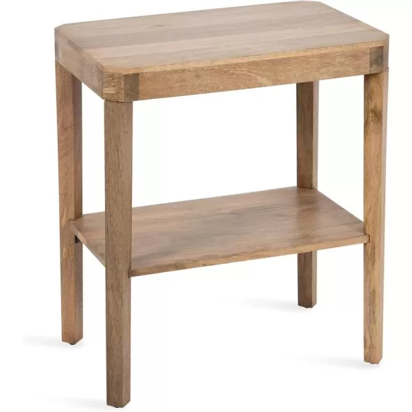 Kate and Laurel Talcott Modern Rectangle Wood Side Table 22 x 14 x 26 Dark Brown Transitional Decorative TwoTier End Table for Use as a Bedroom Nightstand or Living Room AccentNatural