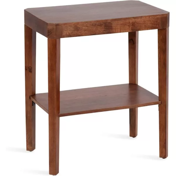 Kate and Laurel Talcott Modern Rectangle Wood Side Table 22 x 14 x 26 Dark Brown Transitional Decorative TwoTier End Table for Use as a Bedroom Nightstand or Living Room AccentWalnut Brown