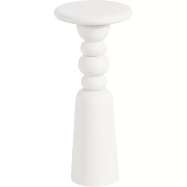 Kate and Laurel Tirollo Modern Round Drink Table 10 x 10 x 22 White Decorative Living Room Mini Table with Turned Base for Use as Indoor Plant Stand or Accent Pedestal TableWhite
