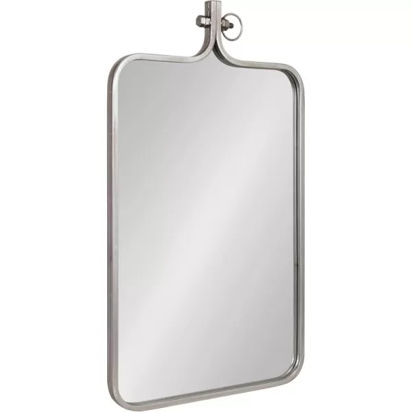imageKate and Laurel Yitro Modern Rectangle Wall Mirror 20 x 35 Black Decorative Industrial Mirror for WallSilver