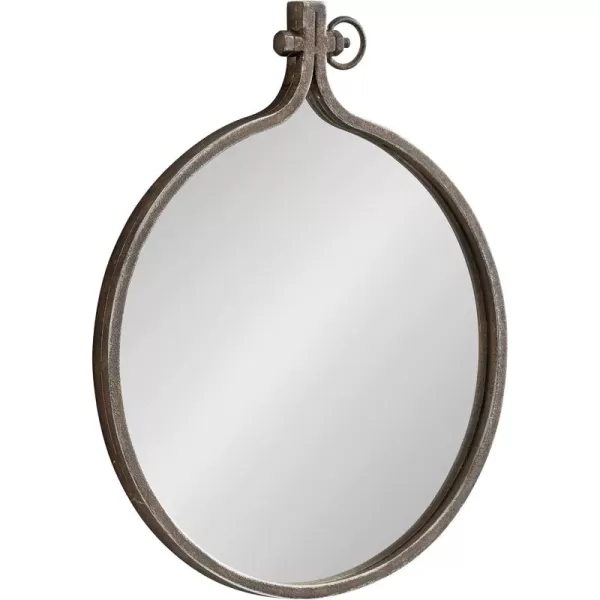 Kate and Laurel Yitro Oval Metal Framed Wall Mirror 20 x 34 Gold Glamorous Industrial Accent Mirror for WallBronze