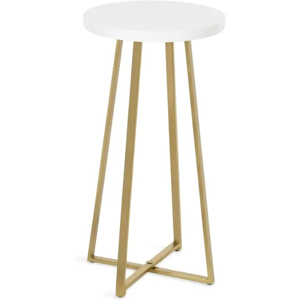 Kate and Laurel Zia Modern Counter Stool 13 x 13 x 25 White and Gold Decorative Contemporary Stool for KitchenWhite