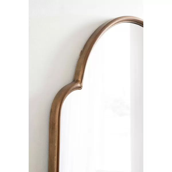 imageKate and Laurel Arthell Scalloped Mirror 24 x 36 Antique Gold Vintage Farmhouse Arched Scallop Wall Mirror with Sleek Frame and Substantial Reflective SurfaceGold