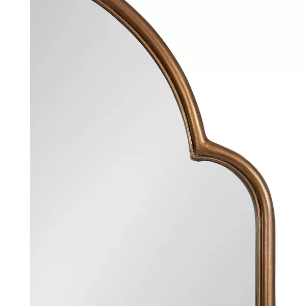 imageKate and Laurel Arthell Scalloped Mirror 24 x 36 Antique Gold Vintage Farmhouse Arched Scallop Wall Mirror with Sleek Frame and Substantial Reflective SurfaceGold