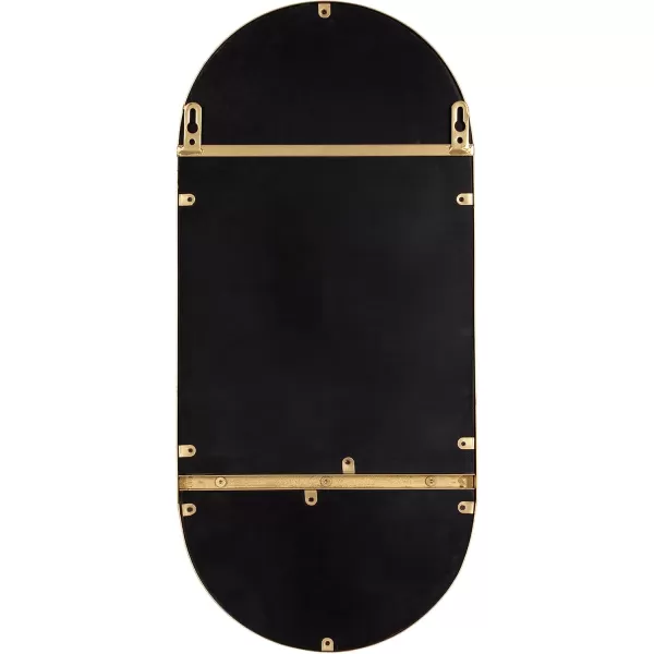imageKate and Laurel Estero Modern Metal Oval Mirror with Rounded Shelf 11 x 25 Gold Decorative Modern Glam Capsule Shelf Mirror for Storage and DisplayGold
