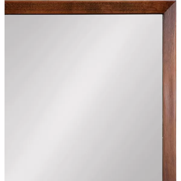 imageKate and Laurel Hinter MidCentury Wood Framed Pub Mirror 36 x 24 Walnut Modern Wall Organizer with Mirror and Five HooksWalnut Brown