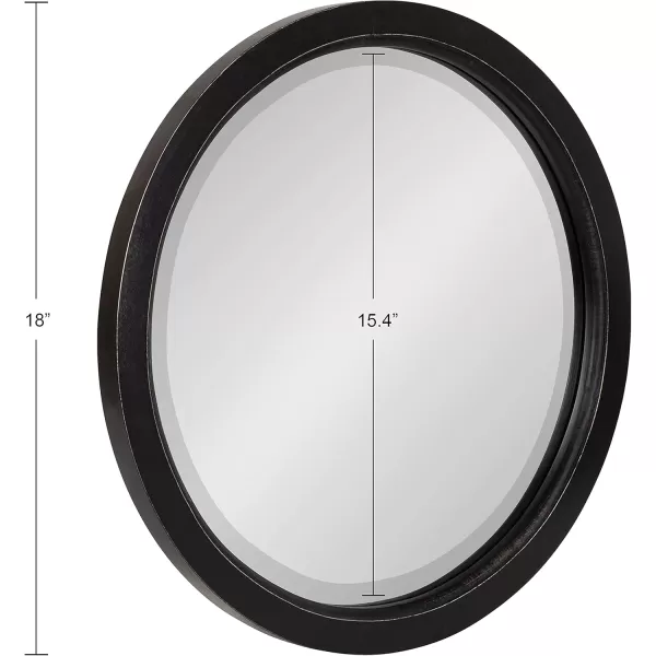 imageKate and Laurel Hogan Farmhouse Round Wall Mirror 32 Inch Diameter Walnut Brown Sophisticated Modern Mirror for WallBlack