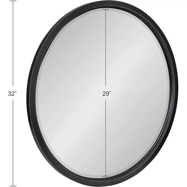 imageKate and Laurel Hogan Farmhouse Round Wall Mirror 32 Inch Diameter Walnut Brown Sophisticated Modern Mirror for WallBlack