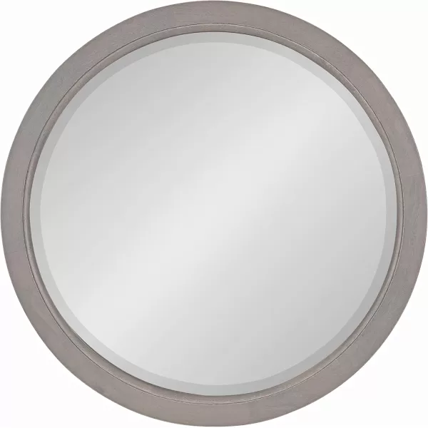 imageKate and Laurel Hogan Farmhouse Round Wall Mirror 32 Inch Diameter Walnut Brown Sophisticated Modern Mirror for WallGrey