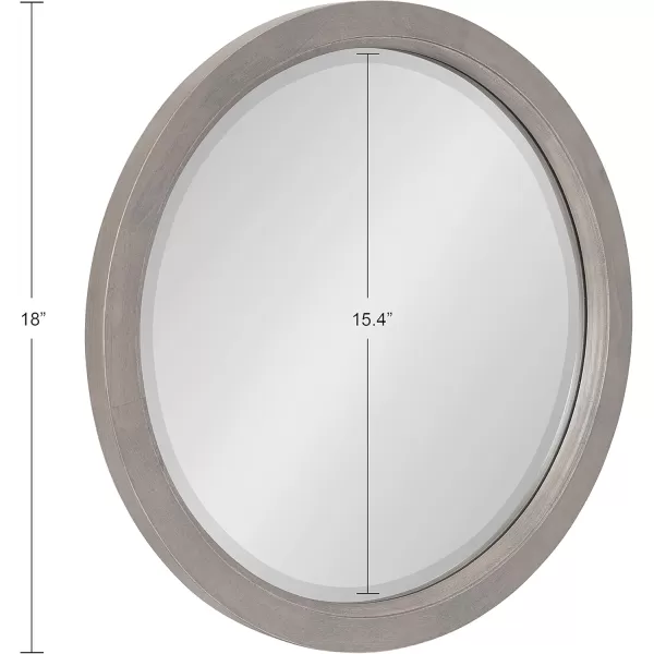 imageKate and Laurel Hogan Farmhouse Round Wall Mirror 32 Inch Diameter Walnut Brown Sophisticated Modern Mirror for WallGrey