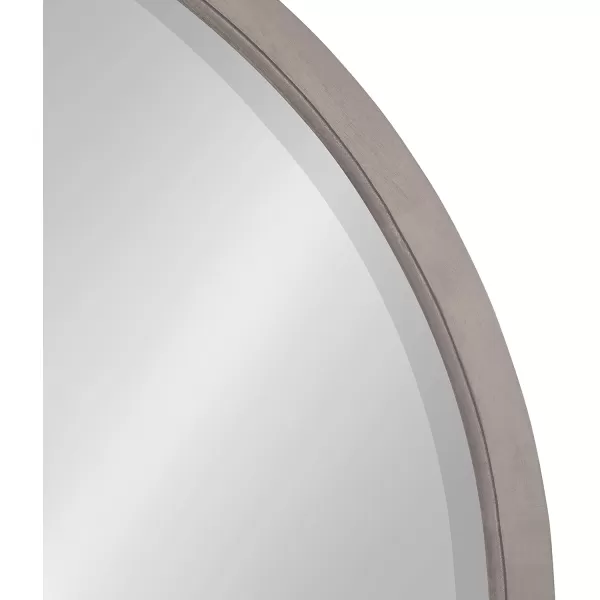 imageKate and Laurel Hogan Farmhouse Round Wall Mirror 32 Inch Diameter Walnut Brown Sophisticated Modern Mirror for WallGrey