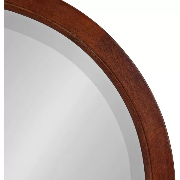 imageKate and Laurel Hogan Farmhouse Round Wall Mirror 32 Inch Diameter Walnut Brown Sophisticated Modern Mirror for WallWalnut Brown