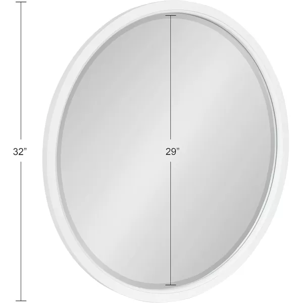 imageKate and Laurel Hogan Farmhouse Round Wall Mirror 32 Inch Diameter Walnut Brown Sophisticated Modern Mirror for WallWhite