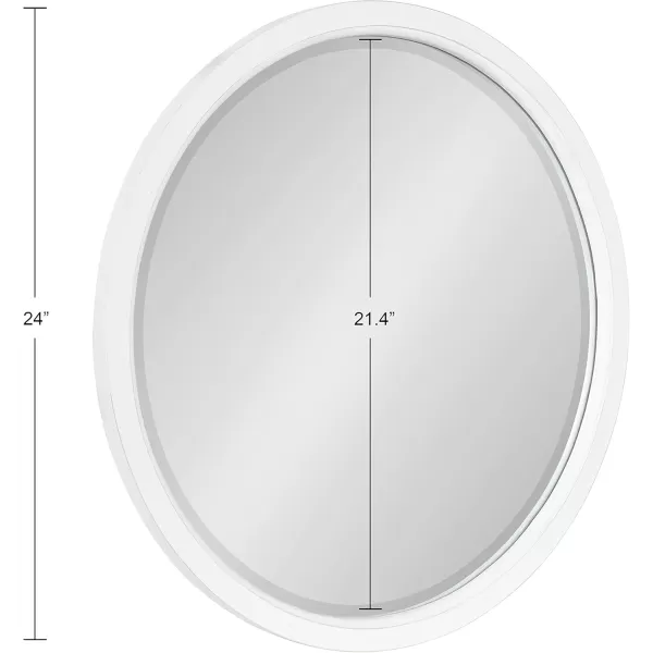 imageKate and Laurel Hogan Farmhouse Round Wall Mirror 32 Inch Diameter Walnut Brown Sophisticated Modern Mirror for WallWhite