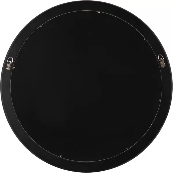 imageKate and Laurel Wildomar Decorative Ornate Round Mirror 26 Inch Diameter Black Traditional Ornate Circle Mirror with Carved Detail Design for Bathroom Mirror for Over Sink