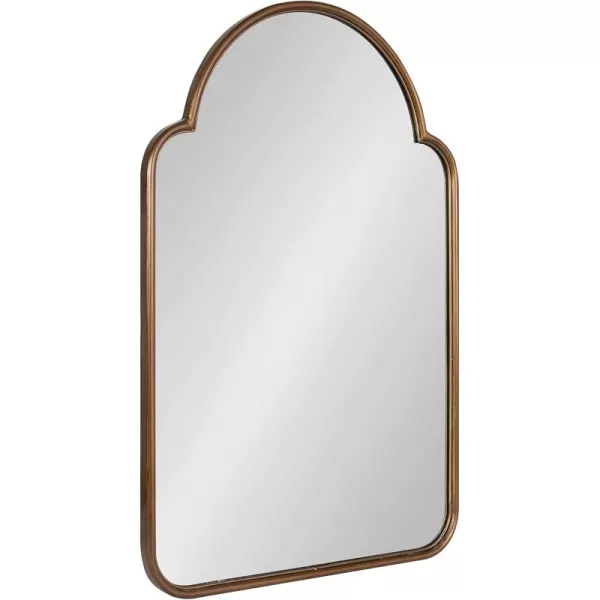 imageKate and Laurel Arthell Scalloped Mirror 24 x 36 Antique Gold Vintage Farmhouse Arched Scallop Wall Mirror with Sleek Frame and Substantial Reflective SurfaceGold