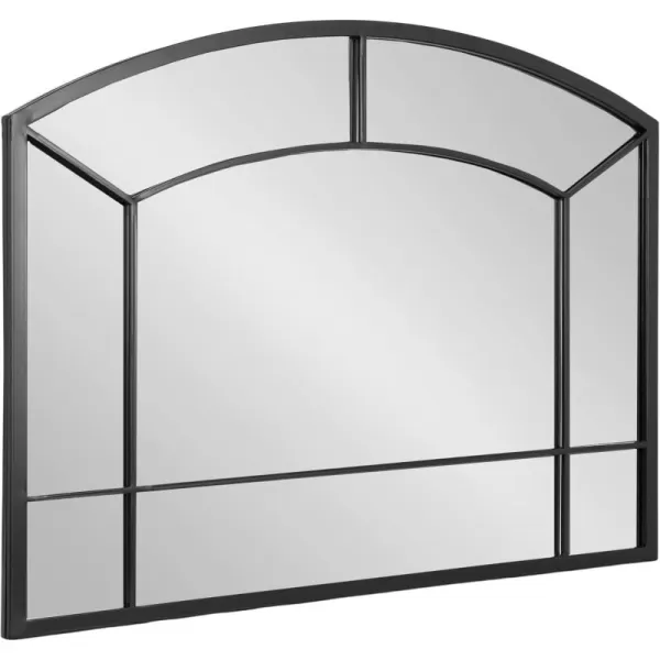 imageKate and Laurel Gervais Traditional Wide Arched Window Mirror 36 x 27 Antique Gold Vintage Window Pane Arch Mirror for Use as Statement Mantel Mirror or Decorative Bedroom MirrorBlack