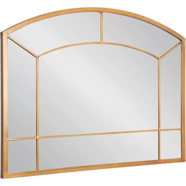 imageKate and Laurel Gervais Traditional Wide Arched Window Mirror 36 x 27 Antique Gold Vintage Window Pane Arch Mirror for Use as Statement Mantel Mirror or Decorative Bedroom MirrorGold