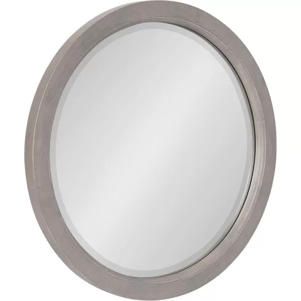 imageKate and Laurel Hogan Farmhouse Round Wall Mirror 32 Inch Diameter Walnut Brown Sophisticated Modern Mirror for WallGrey