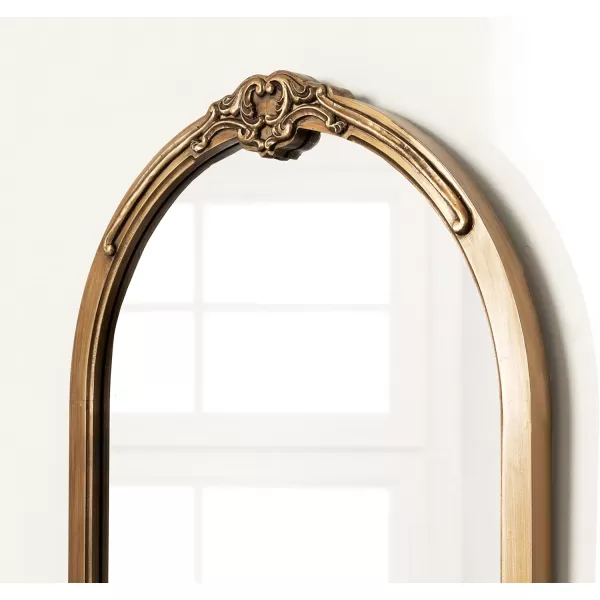 imageKate and Laurel Astrid Arched Ornate Mirror 20 x 30 Antique Gold Traditional Decorative Arch Wall Mirror for Home Decor