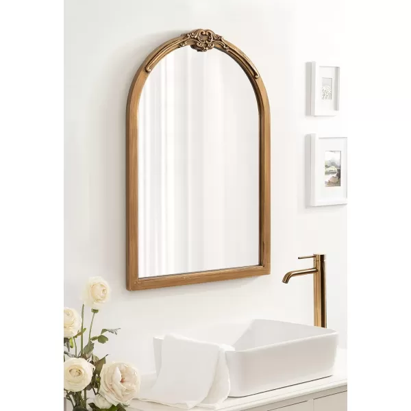 imageKate and Laurel Astrid Arched Ornate Mirror 20 x 30 Antique Gold Traditional Decorative Arch Wall Mirror for Home Decor