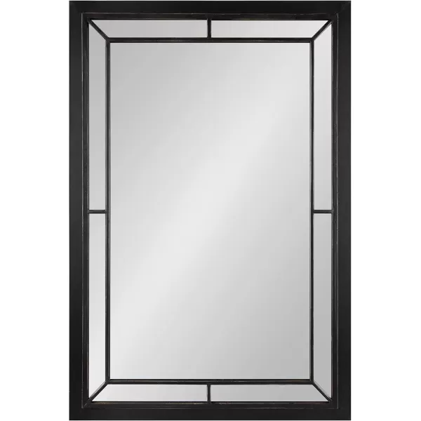 imageKate and Laurel Audubon Farmhouse Wall Mirror 24 x 36 Rustic Brown Decorative Rectangle Mirror for WallBlack