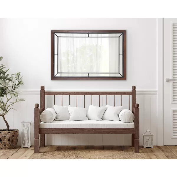 imageKate and Laurel Audubon Farmhouse Wall Mirror 24 x 36 Rustic Brown Decorative Rectangle Mirror for WallRustic Brown