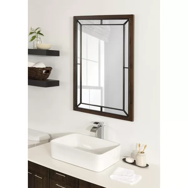 imageKate and Laurel Audubon Farmhouse Wall Mirror 24 x 36 Rustic Brown Decorative Rectangle Mirror for WallRustic Brown