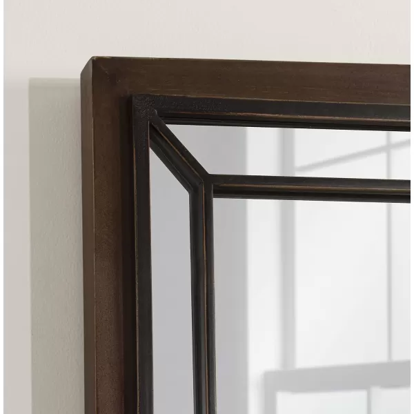 imageKate and Laurel Audubon Farmhouse Wall Mirror 24 x 36 Rustic Brown Decorative Rectangle Mirror for WallRustic Brown