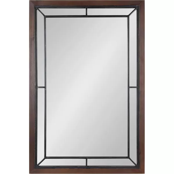 imageKate and Laurel Audubon Farmhouse Wall Mirror 24 x 36 Rustic Brown Decorative Rectangle Mirror for WallRustic Brown