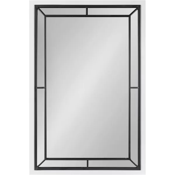 imageKate and Laurel Audubon Farmhouse Wall Mirror 24 x 36 Rustic Brown Decorative Rectangle Mirror for WallWhite