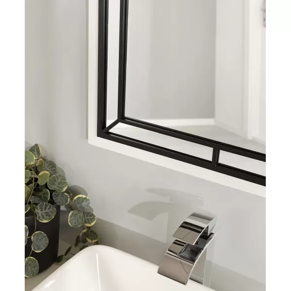 imageKate and Laurel Audubon Farmhouse Wall Mirror 24 x 36 Rustic Brown Decorative Rectangle Mirror for WallWhite