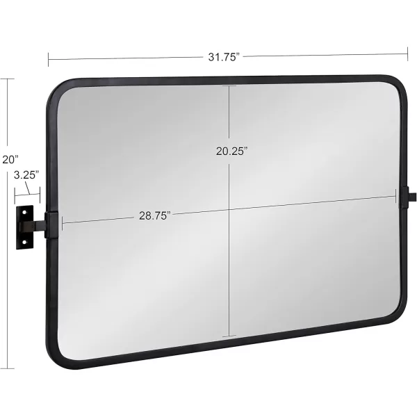 imageKate and Laurel Elijah Modern Rectangular Pivot Wall Mirror 38 x 24 Black Decorative Adjustable Mirror for WallBlack