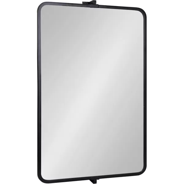 imageKate and Laurel Elijah Modern Rectangular Pivot Wall Mirror 38 x 24 Black Decorative Adjustable Mirror for WallBlack