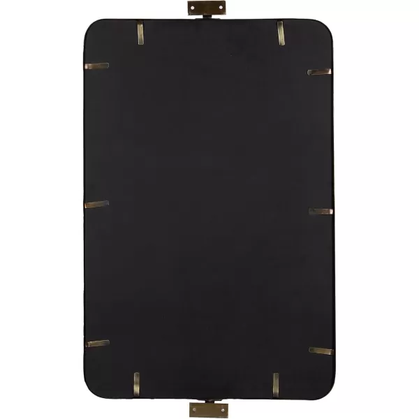 imageKate and Laurel Elijah Modern Rectangular Pivot Wall Mirror 38 x 24 Black Decorative Adjustable Mirror for WallGold