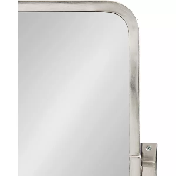 imageKate and Laurel Elijah Modern Rectangular Pivot Wall Mirror 38 x 24 Black Decorative Adjustable Mirror for WallSilver