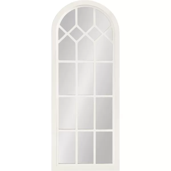 imageKate and Laurel Gilcrest Traditional Arch Wood Framed Windowpane Wall Mirror 18 x 47 Walnut Brown Farmhouse Decorative MirrorWhite