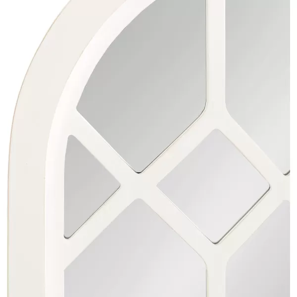 imageKate and Laurel Gilcrest Traditional Arch Wood Framed Windowpane Wall Mirror 18 x 47 Walnut Brown Farmhouse Decorative MirrorWhite