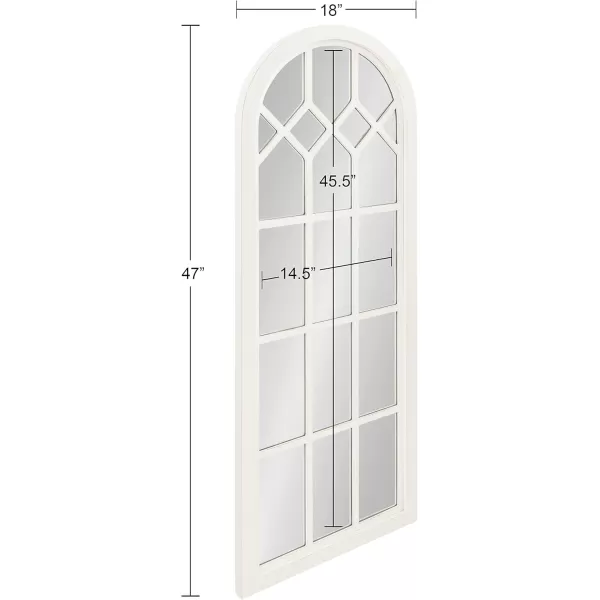 imageKate and Laurel Gilcrest Traditional Arch Wood Framed Windowpane Wall Mirror 18 x 47 Walnut Brown Farmhouse Decorative MirrorWhite