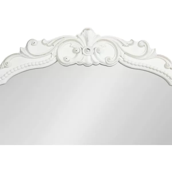 imageKate and Laurel Jenelle Traditional Framed Baroque Mirror 20 x 30 White Distressed Antique Inspired Framed Wall Mirror with Ornate Garland CrownWhite