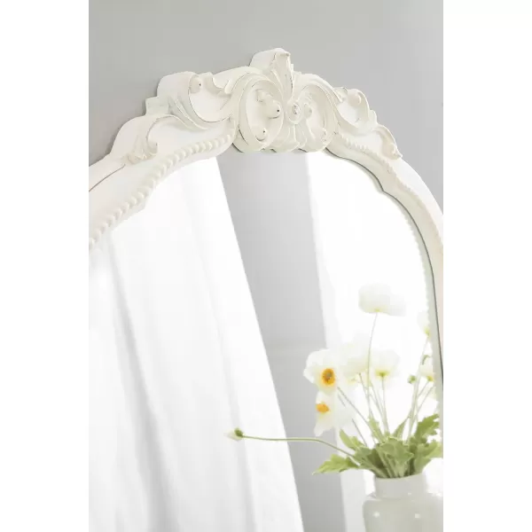 imageKate and Laurel Jenelle Traditional Framed Baroque Mirror 20 x 30 White Distressed Antique Inspired Framed Wall Mirror with Ornate Garland CrownWhite