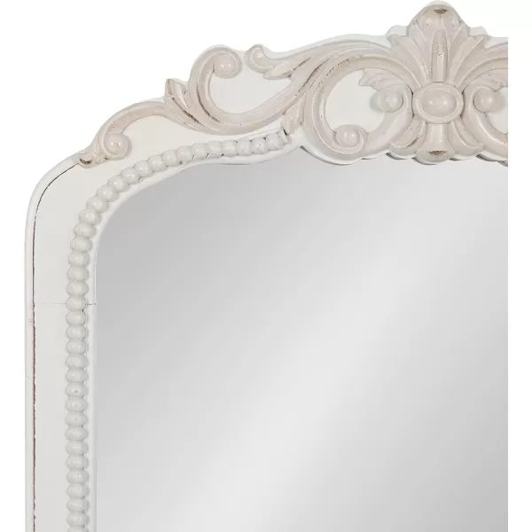 imageKate and Laurel Jenelle Traditional Framed Baroque Mirror 20 x 30 White Distressed Antique Inspired Framed Wall Mirror with Ornate Garland CrownWhite