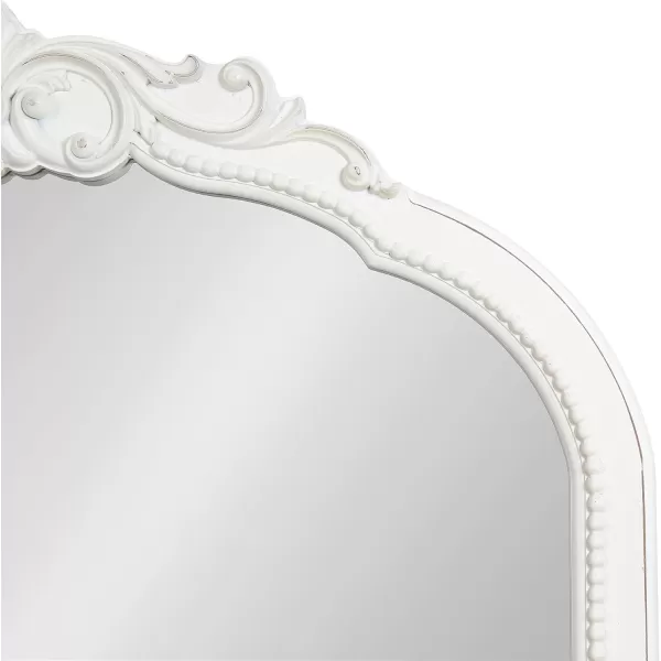 imageKate and Laurel Jenelle Traditional Framed Baroque Mirror 20 x 30 White Distressed Antique Inspired Framed Wall Mirror with Ornate Garland CrownWhite