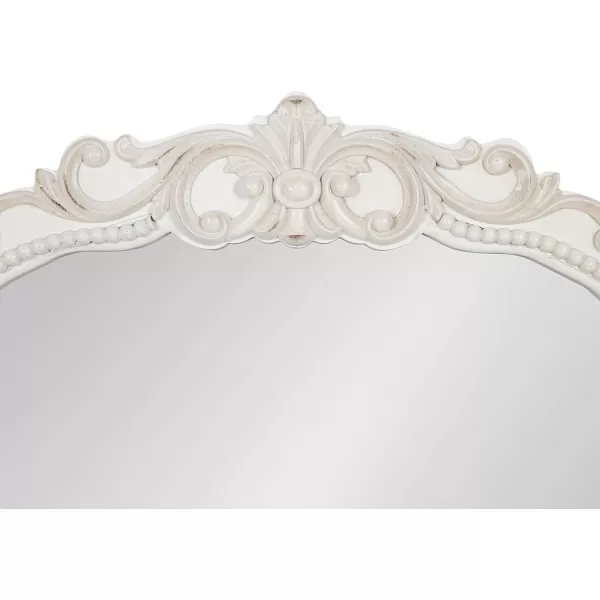 imageKate and Laurel Jenelle Traditional Framed Baroque Mirror 20 x 30 White Distressed Antique Inspired Framed Wall Mirror with Ornate Garland CrownWhite